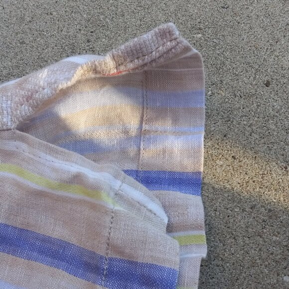 Tommy Bahama 100% Linen Shirt Short Sleeved Silk Striped Large (L) - Picture 14 of 16